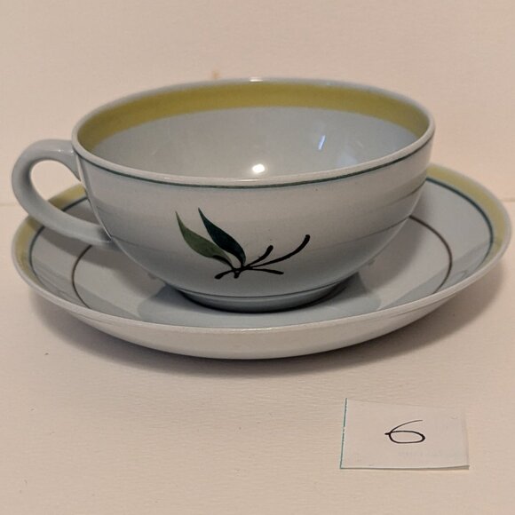 Vintage Handpainted Arabia Finland Windflower Teacup and Saucer with Flaw - Picture 2 of 11